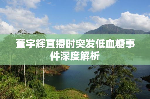 董宇辉直播时突发低血糖事件深度解析