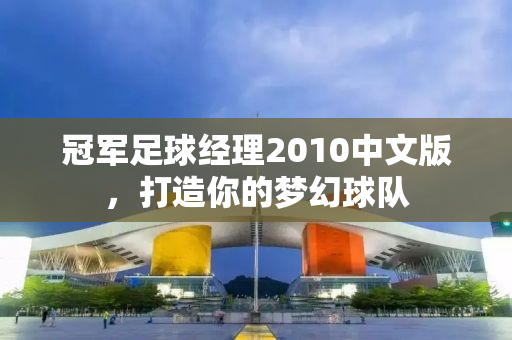 冠军足球经理2010中文版，打造你的梦幻球队