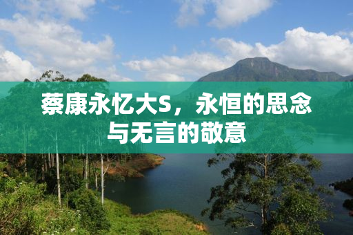 蔡康永忆大S，永恒的思念与无言的敬意