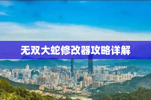 无双大蛇修改器攻略详解