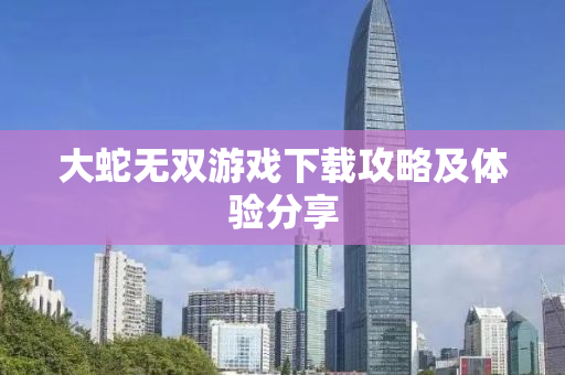 大蛇无双游戏下载攻略及体验分享