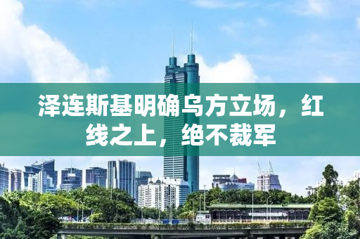 泽连斯基明确乌方立场，红线之上，绝不裁军