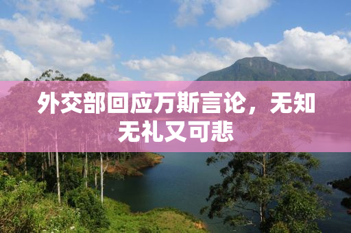 外交部回应万斯言论，无知无礼又可悲
