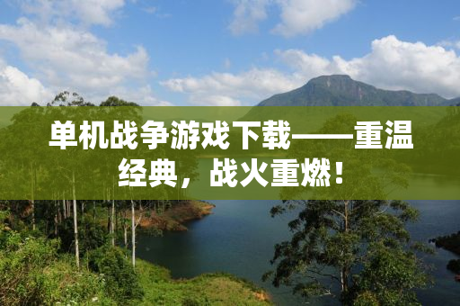 单机战争游戏下载——重温经典，战火重燃！