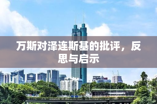 万斯对泽连斯基的批评，反思与启示
