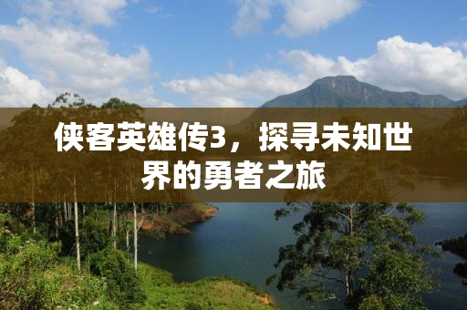 侠客英雄传3，探寻未知世界的勇者之旅