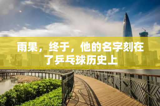 雨果，终于，他的名字刻在了乒乓球历史上