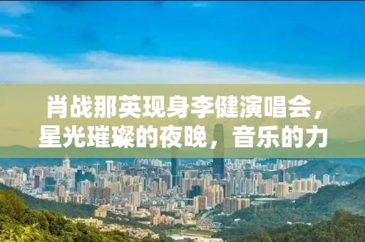 肖战那英现身李健演唱会，星光璀璨的夜晚，音乐的力量跨越舞台界限