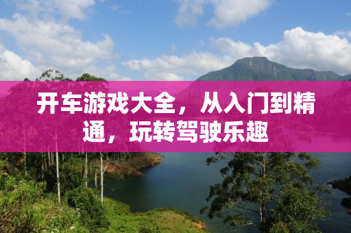 开车游戏大全，从入门到精通，玩转驾驶乐趣