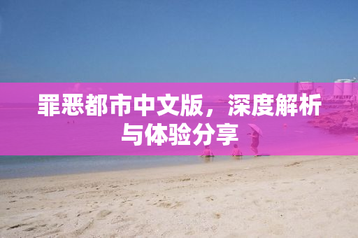 罪恶都市中文版，深度解析与体验分享